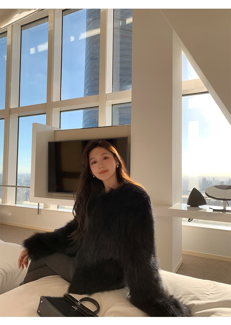 지아 지아 모피 와니 안 중년 환경 보호 너구리 모피 모피 코트 쇼트 스타일 겨울 슬림해 보이는 모피 여성 코트 상세 이미지 34