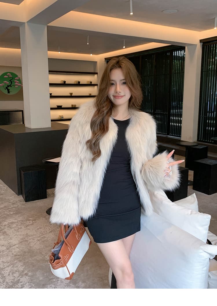 지아 지아 모피 와니 안 중년 환경 보호 너구리 모피 모피 코트 쇼트 스타일 겨울 슬림해 보이는 모피 여성 코트 상세 이미지 37
