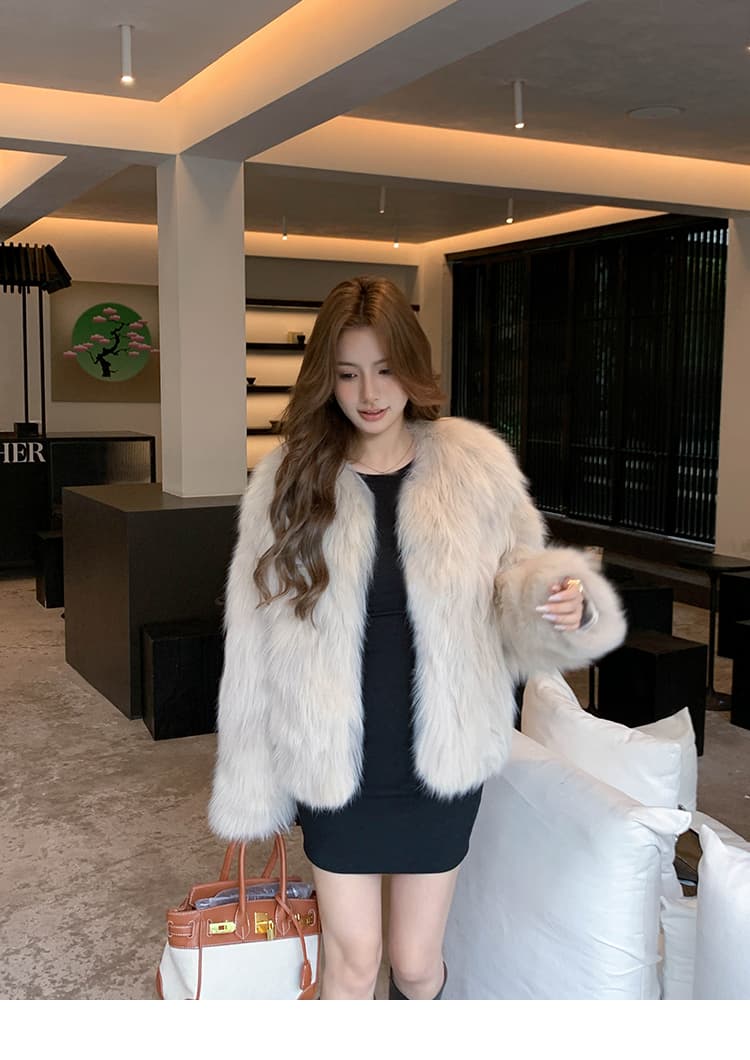 지아 지아 모피 와니 안 중년 환경 보호 너구리 모피 모피 코트 쇼트 스타일 겨울 슬림해 보이는 모피 여성 코트 상세 이미지 38