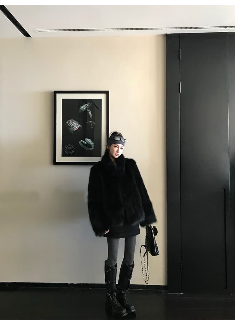 coco 모피 부유 한 가족 천 골드 핀란드 가져 오기 환경 보호 전체 가죽 여우털 서리 색 후광 염색 모피 재킷 새로운 상세 이미지 39
