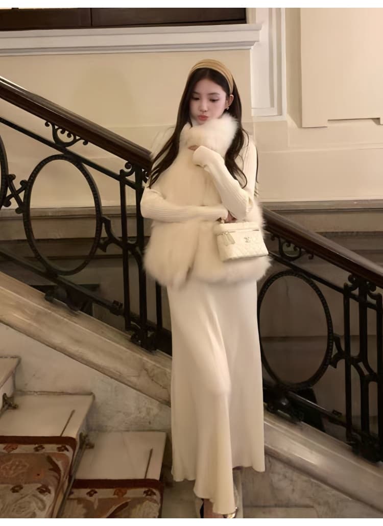 가을 겨울 새로운 환경 보호 여우털 모피 여성 영 작은 키 쇼트 스타일 베스트 한국 스타일 스탠드 칼라 모피 재킷 상세 이미지 8