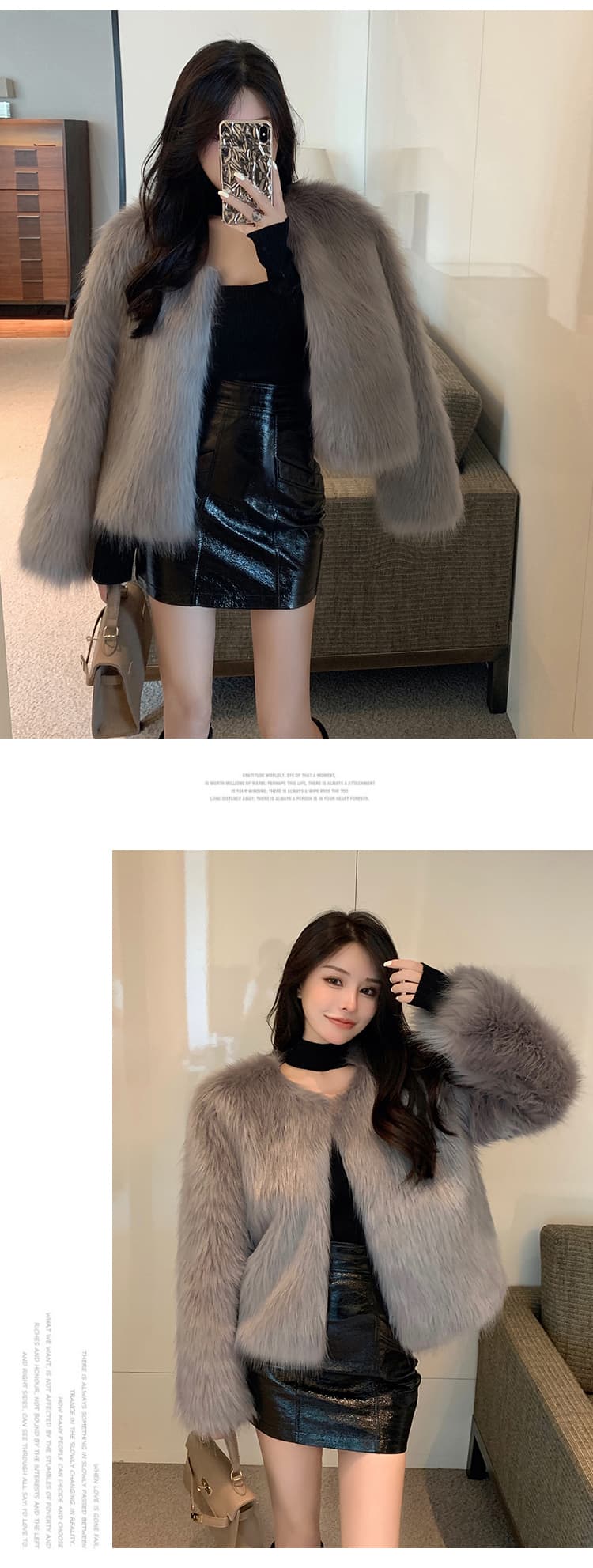 실사 가을 겨울 새로운 한국 스타일 모방 여우털 모피 쇼트 스타일 재킷 여성 모피 코트 패션 몸매 가꾸기 슬림해 보이는 상세 이미지 10
