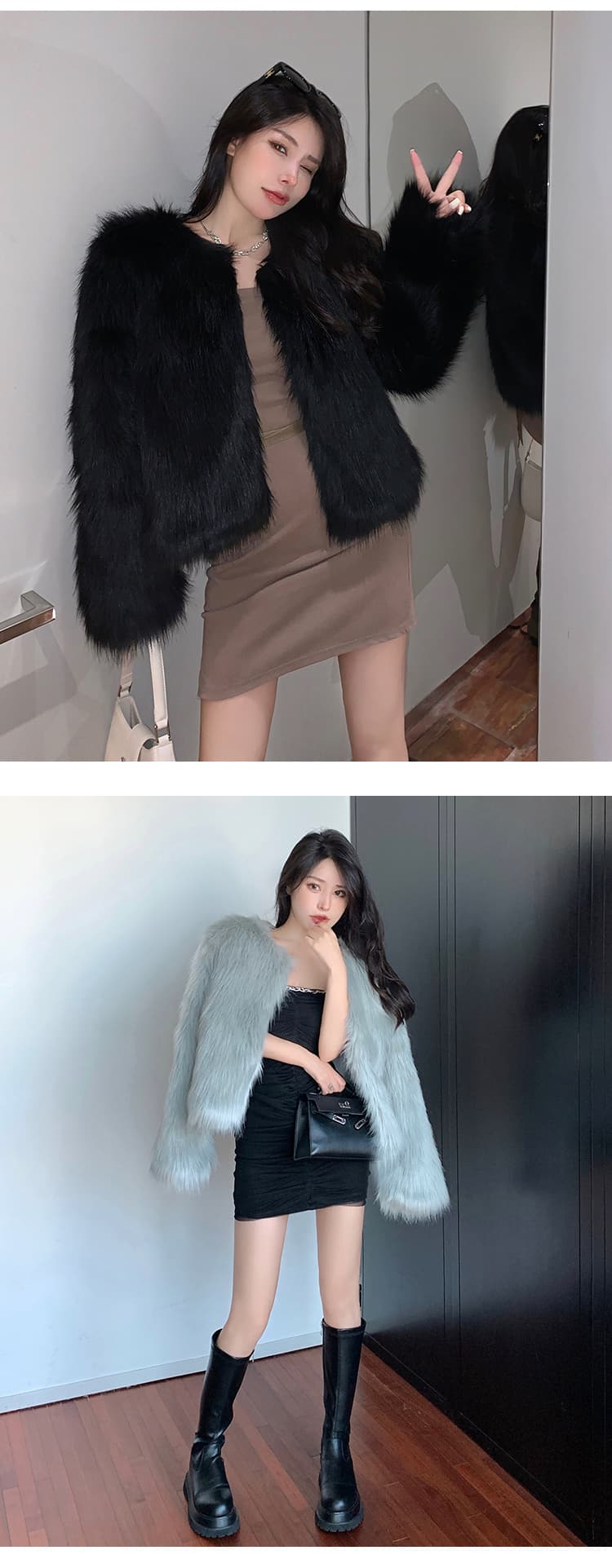 실사 가을 겨울 새로운 한국 스타일 모방 여우털 모피 쇼트 스타일 재킷 여성 모피 코트 패션 몸매 가꾸기 슬림해 보이는 상세 이미지 17