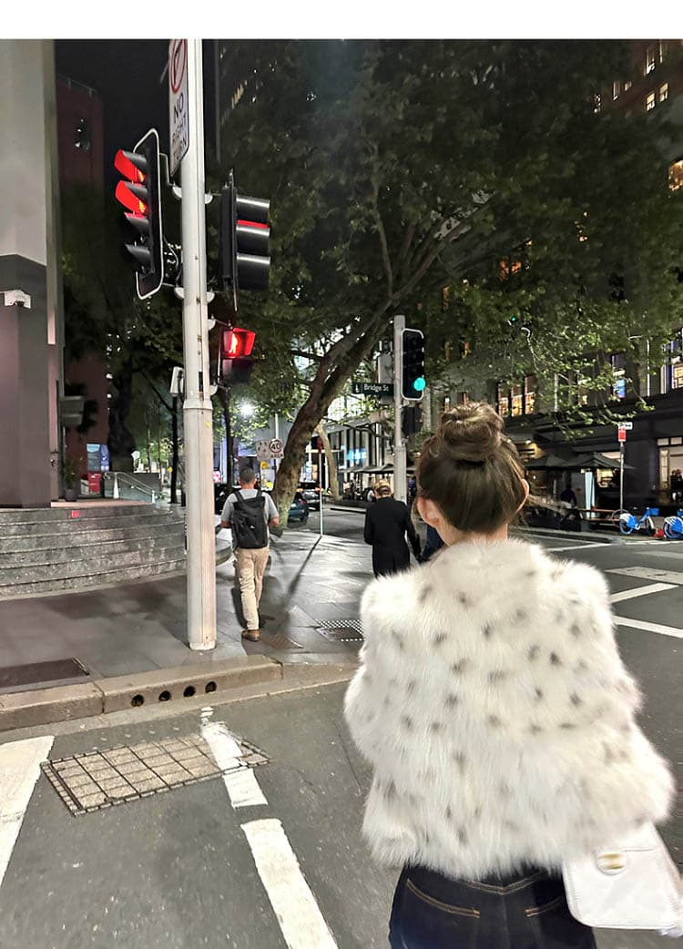 실사 한국 스타일 환경 보호 모피 폴로 칼라 모방 여우털 무거운 작업 레오파드 무늬 모피 재킷 새로운 여성 모피 영 섹션 상세 이미지 16