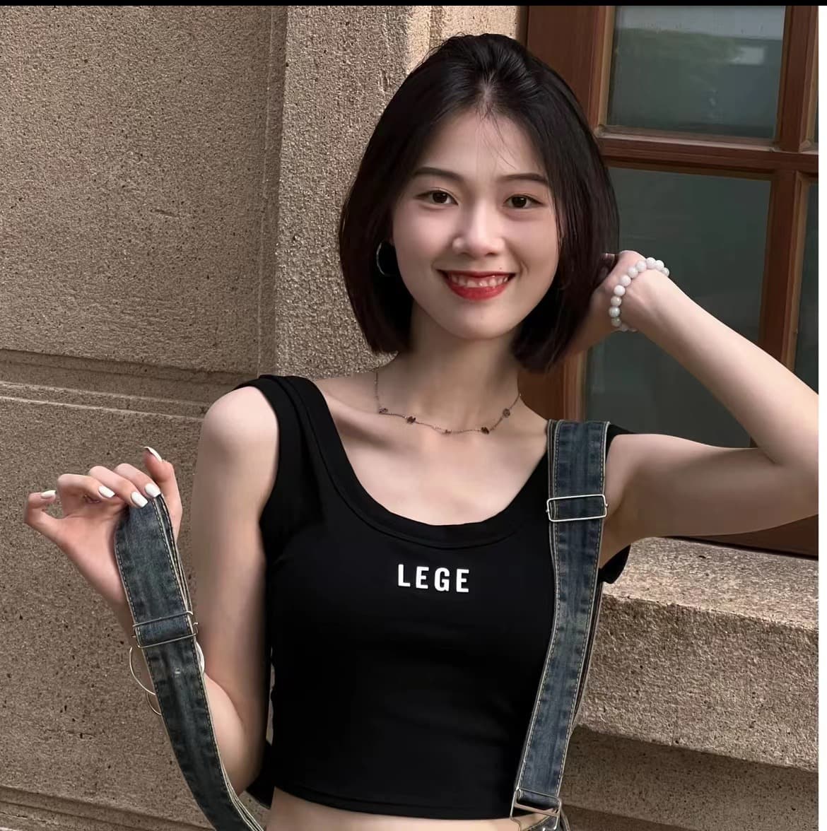 여름 새로운 다용도 나만의 것을 가져와 라. 가슴 패드 작은 조끼 레트로 찢어진 부분 얇은 스타일 데님 멜빵 바지 세트 이미지 2