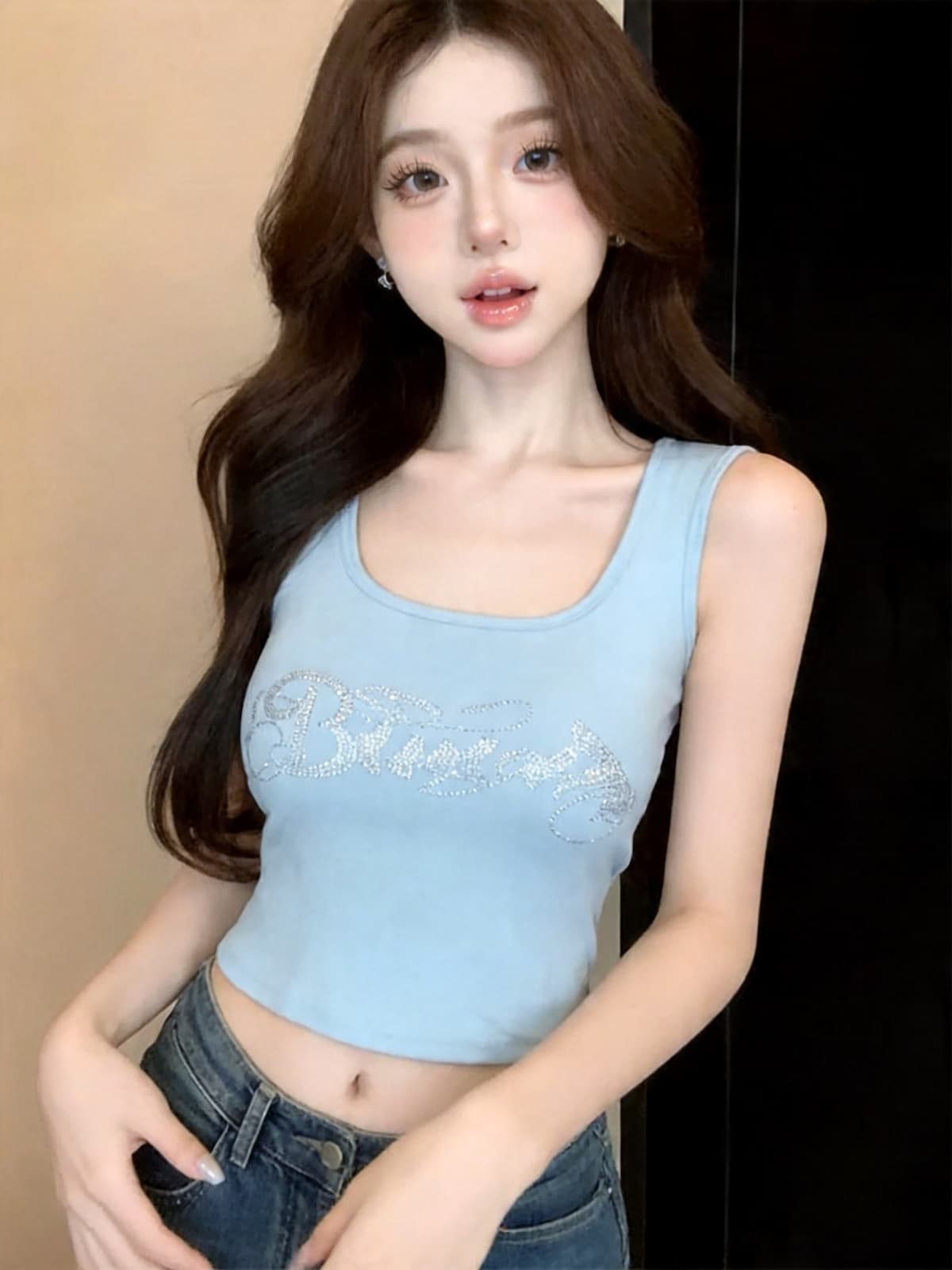 정가 있음 보호 아메리칸 알파벳 핫픽스 민소매 몸매 가꾸기 슬림해 보이는 단어 조끼 여성 다용도 슬립 맨위 상세 이미지 5