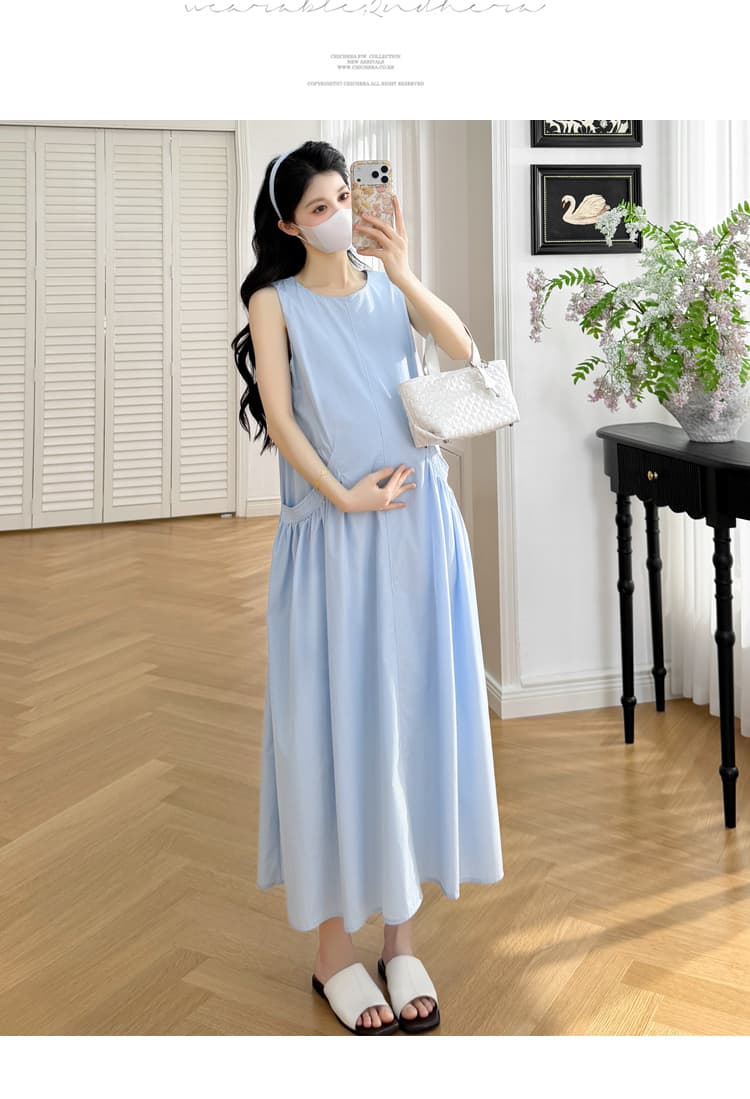 실사 새로운 한국 스타일 패션 루즈핏 롱 코트 임산부 점프 슈트 임산부 레이스 재킷 상세 이미지 28