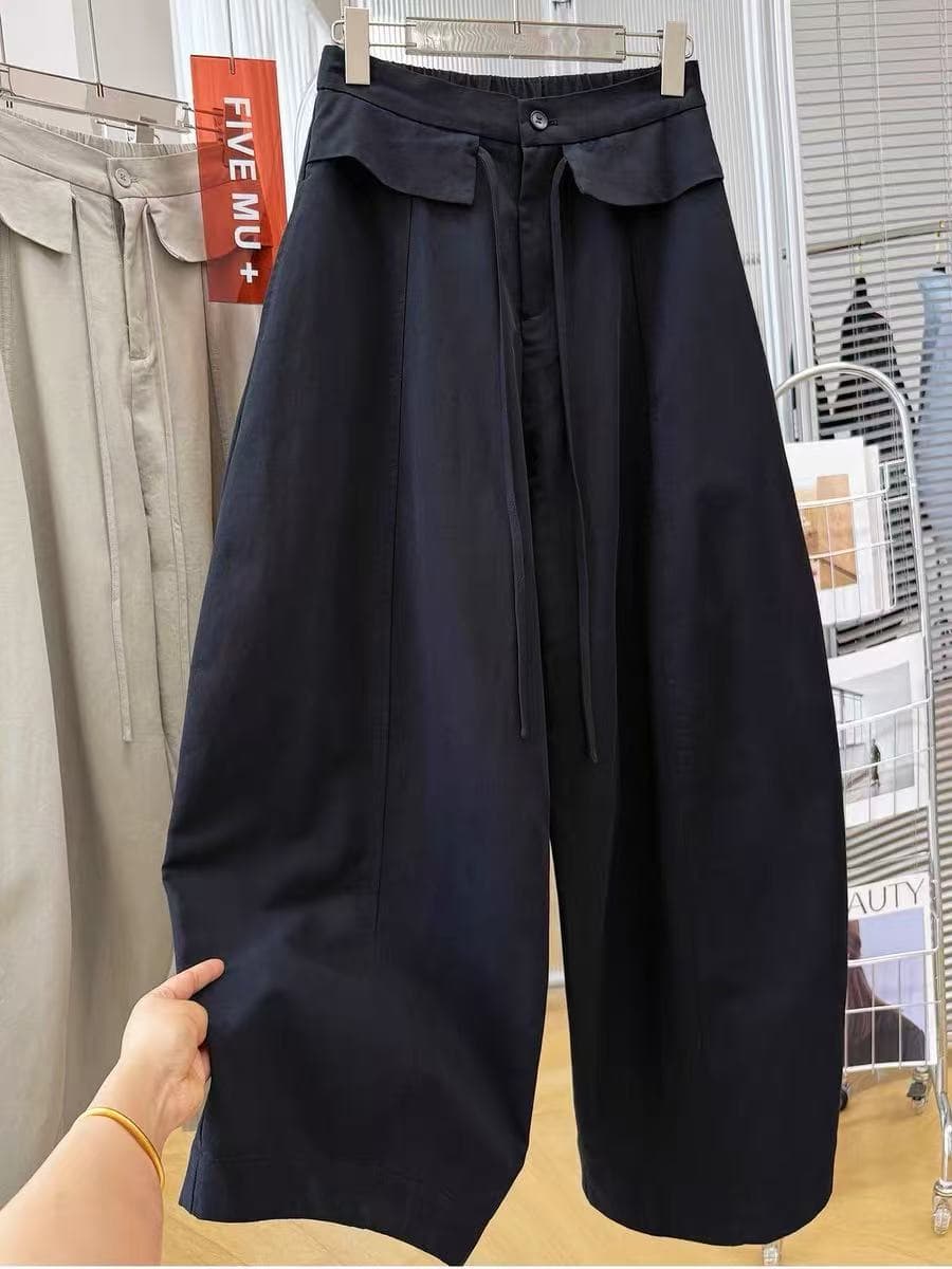 2026 새로운 봄 드레스 고유 한 Chic 캐주얼 바지 올해 인기 벽오동 바지 여성 느긋한 바람 모통이 칼 바지 풍선 바지 이미지 2