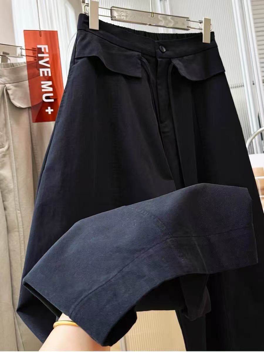2026 새로운 봄 드레스 고유 한 Chic 캐주얼 바지 올해 인기 벽오동 바지 여성 느긋한 바람 모통이 칼 바지 풍선 바지 상세 이미지 19