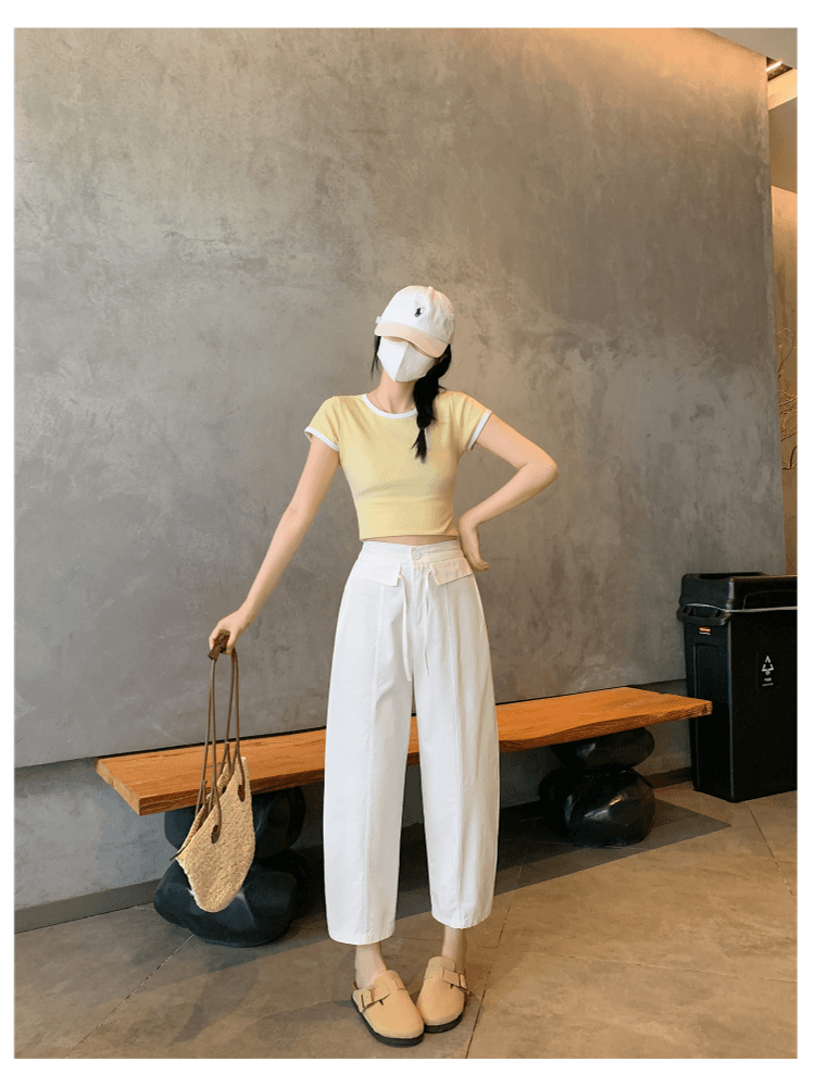 2026 새로운 봄 드레스 고유 한 Chic 캐주얼 바지 올해 인기 벽오동 바지 여성 느긋한 바람 모통이 칼 바지 풍선 바지 상세 이미지 20