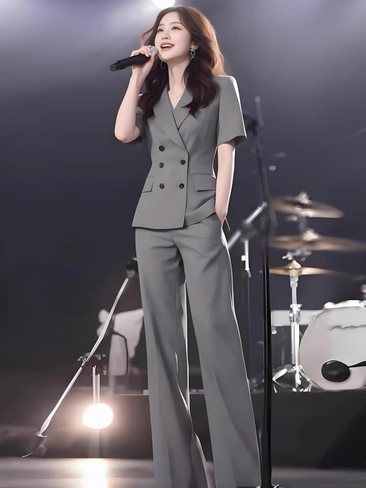 2026 새로운 전체 집합 여름 드레스 착용 가져 가라. 세트 품격 숙련 된 여성 의류 정장 맨위 바지 투피스 세트 상세 이미지 8
