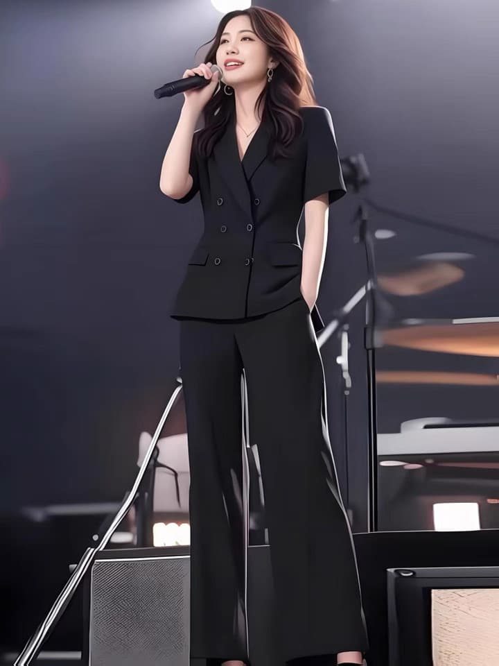 2026 새로운 전체 집합 여름 드레스 착용 가져 가라. 세트 품격 숙련 된 여성 의류 정장 맨위 바지 투피스 세트 상세 이미지 12