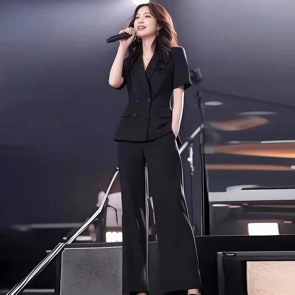 2026 새로운 전체 집합 여름 드레스 착용 가져 가라. 세트 품격 숙련 된 여성 의류 정장 맨위 바지 투피스 세트 상세 이미지 13