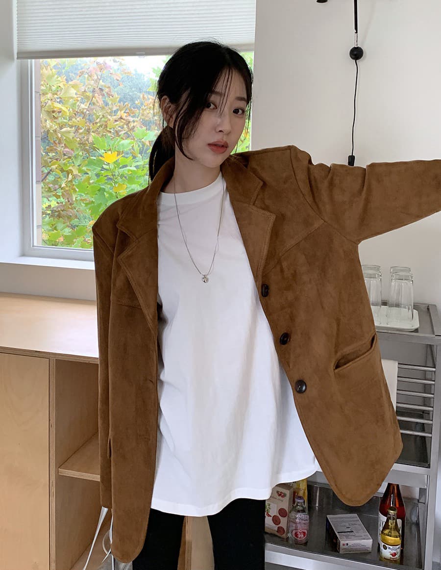 ins 프랑스식 레트로 품격 정장 칼라 싱글 줄 버튼 더블 주머니 아름다움 라드. 색상 시스템 블레이저 상세 이미지 2