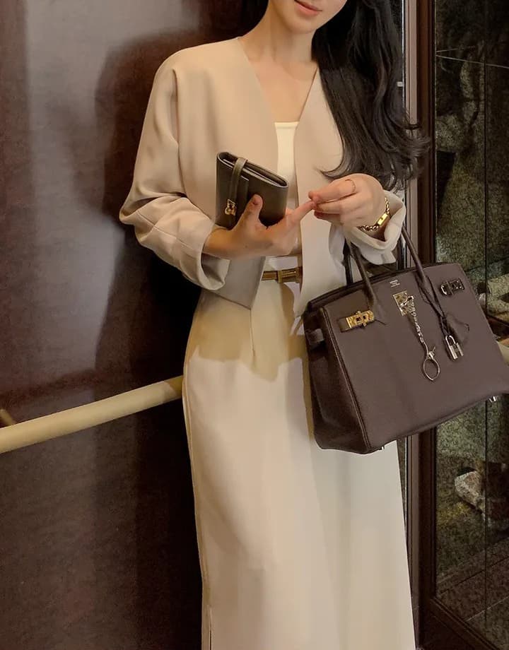 봄 새로운 한 스타일 봄 가을 익스트림 제인 지배 품격 루즈핏 캐주얼 다용도 단색 긴팔 쇼트 스타일 블레이저 상세 이미지 14