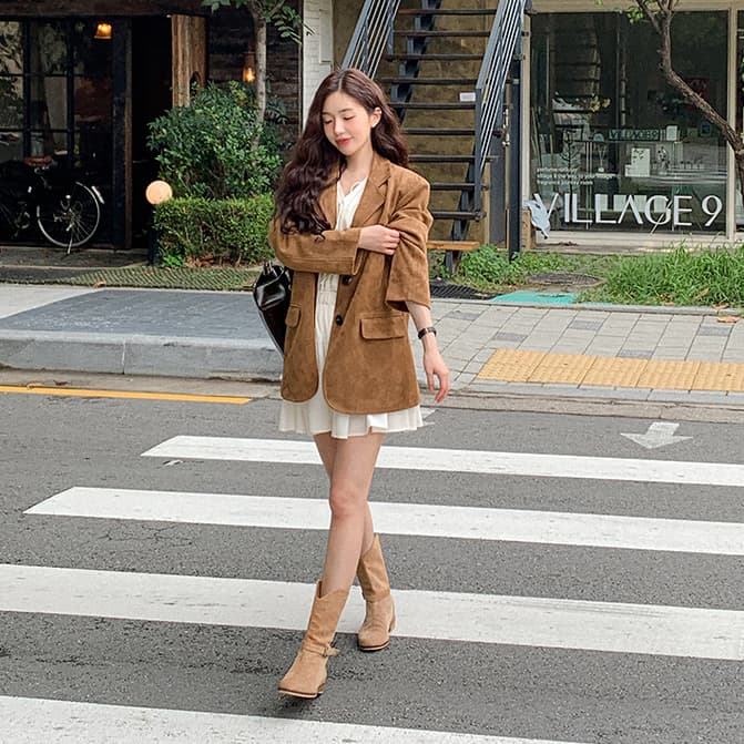 한국 chic 가을 겨울 레트로 아름다움 라드. 정장 칼라 모방 사슴 캐시미어 루즈핏 캐주얼 다용도 섹션 긴팔 여성 코트 상세 이미지 9