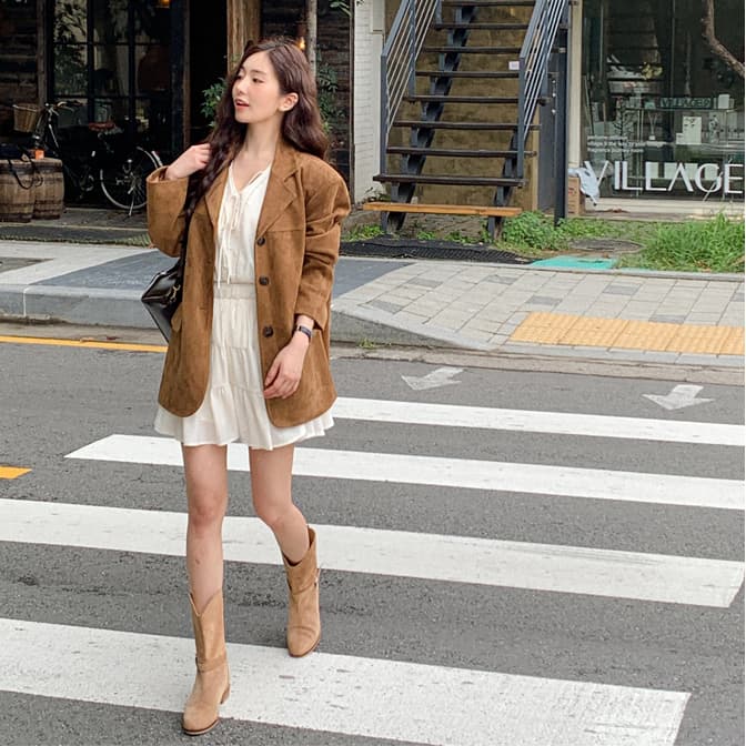 한국 chic 가을 겨울 레트로 아름다움 라드. 정장 칼라 모방 사슴 캐시미어 루즈핏 캐주얼 다용도 섹션 긴팔 여성 코트 상세 이미지 10