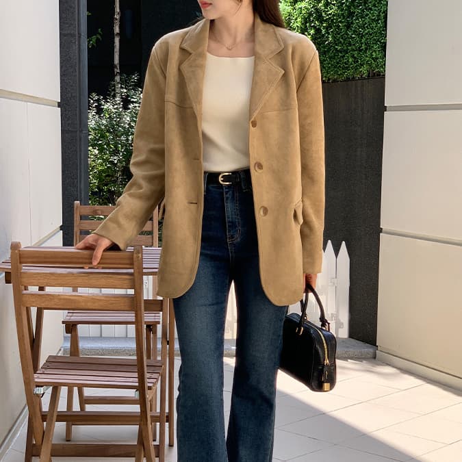 한국 chic 가을 겨울 레트로 아름다움 라드. 정장 칼라 모방 사슴 캐시미어 루즈핏 캐주얼 다용도 섹션 긴팔 여성 코트 상세 이미지 27