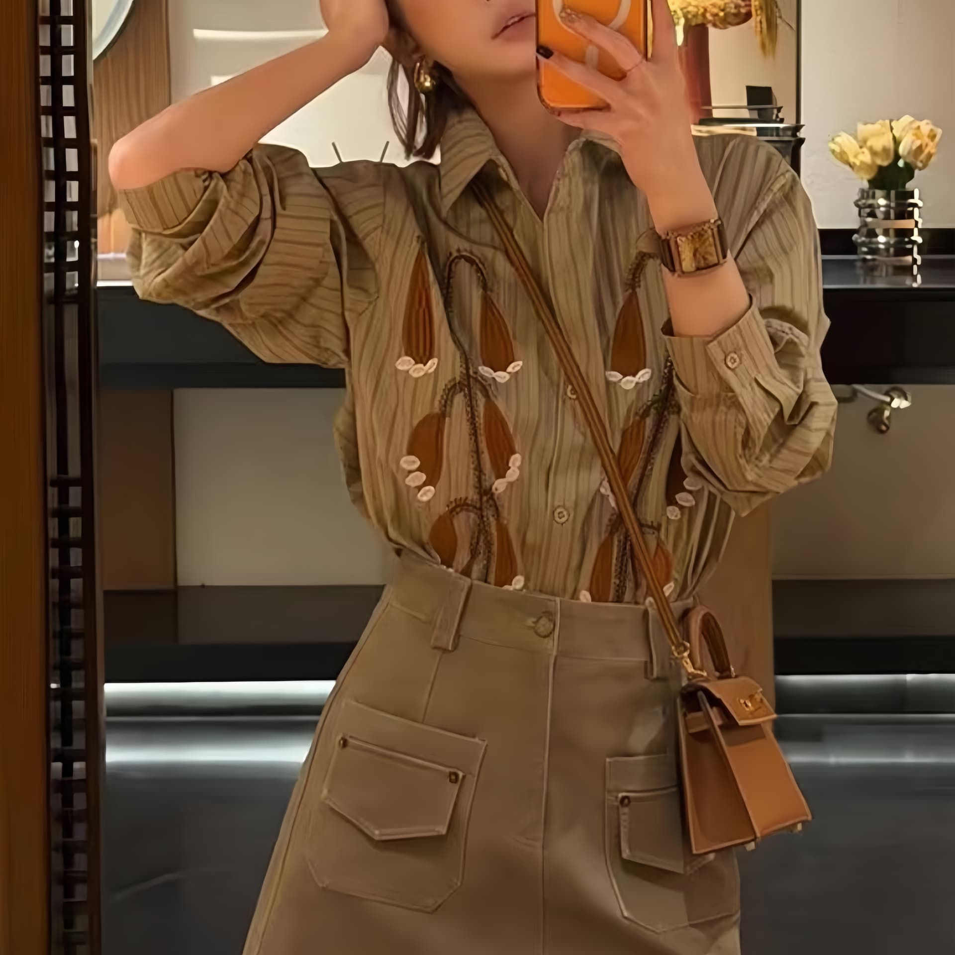 2026 년 이른 봄 디자인 센스 새로운 자수 폴로 칼라 셔츠 한 부서 고급 프랑스식 다용도 오픈 가디건 출퇴근 셔츠 상세 이미지 2