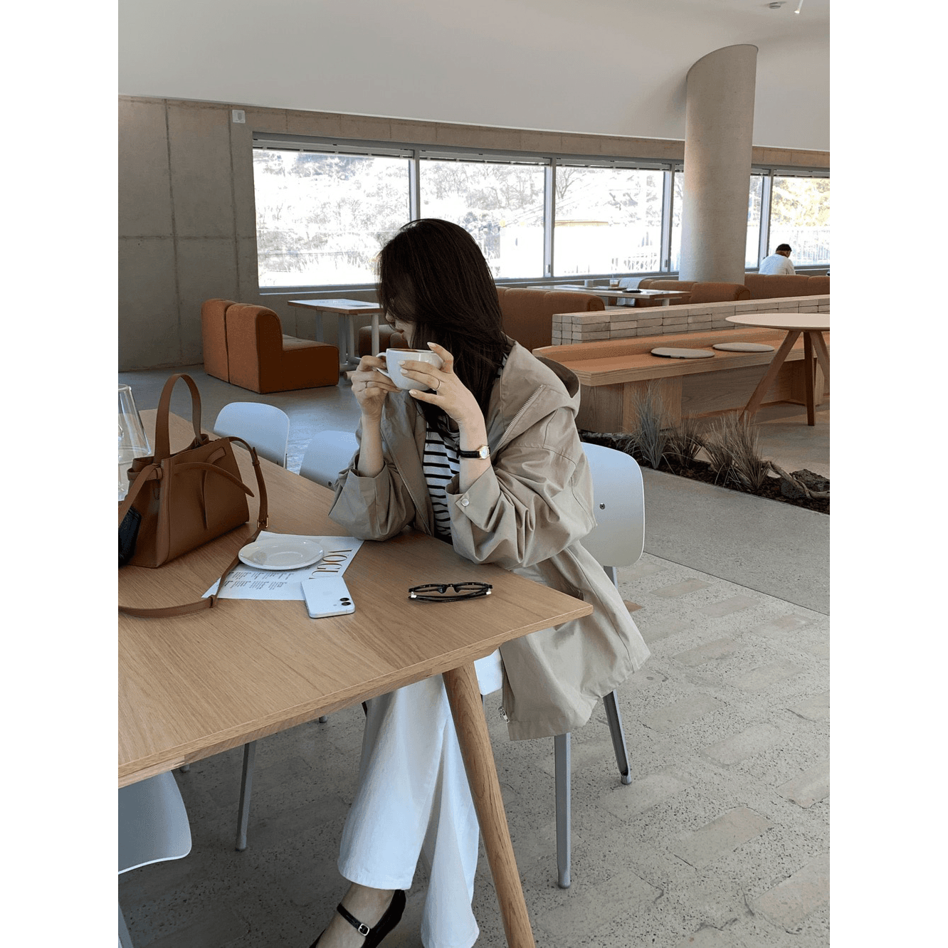 캐주얼 바람 후드 허리 수축 재킷 재킷 바람막이 여성 한국 chic 단색 캐주얼 빛 요리 한 패션 이미지 5