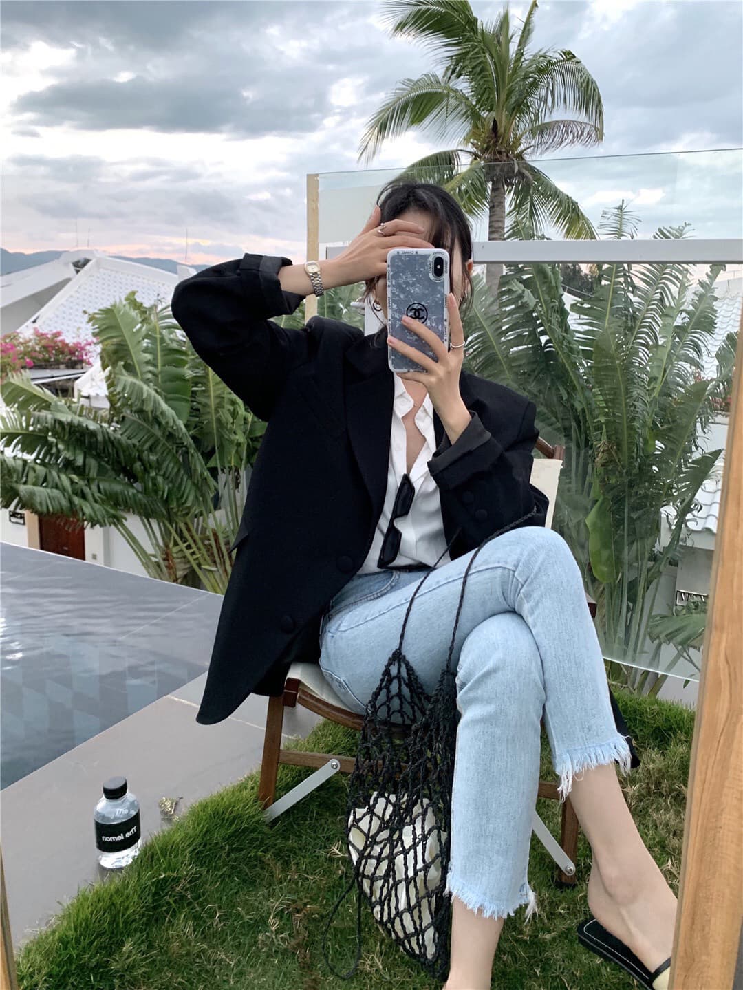 오스트리아 라이 브랜드 인출 chic 녹색 블레이저 작은 대중 디자인 센스 작은 키 얇은 스타일 고급 센스 튀김 상세 이미지 15