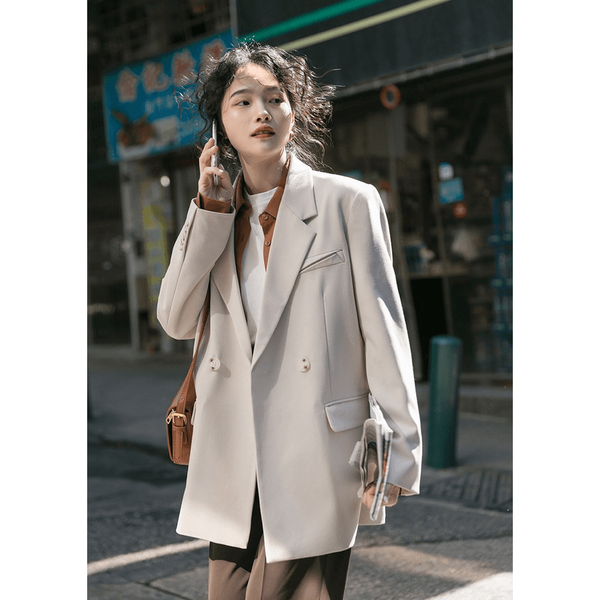 2026 한국 인터넷 유명인 박하 녹색 프로필 모양 정장 여성 코트 봄 가을 chic 루즈핏 고급 센스 출퇴근 캐주얼 이미지 6