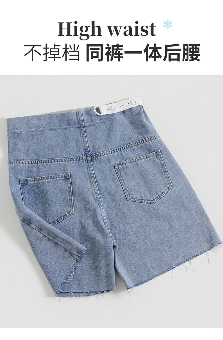 임산부 오부 바지 복부 지지 여름 반바지 청바지 코디 헌신적 인 상세 이미지 4