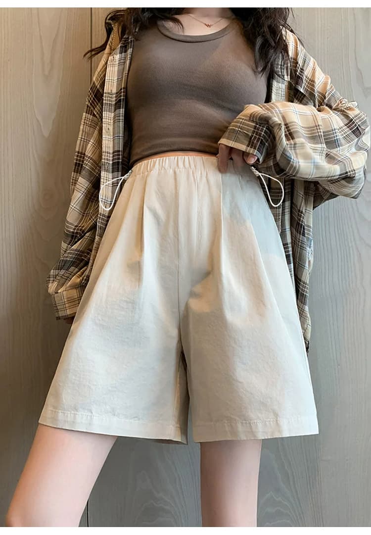 임산부 여름 반바지 얇은 스타일 루즈핏 와이드 레그 팬츠 캐주얼 바지 오부 바지 임산부 바지 펌프 로프 섹션 상세 이미지 18