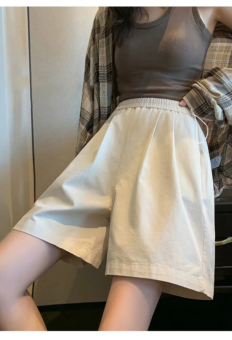 임산부 여름 반바지 얇은 스타일 루즈핏 와이드 레그 팬츠 캐주얼 바지 오부 바지 임산부 바지 펌프 로프 섹션 상세 이미지 20