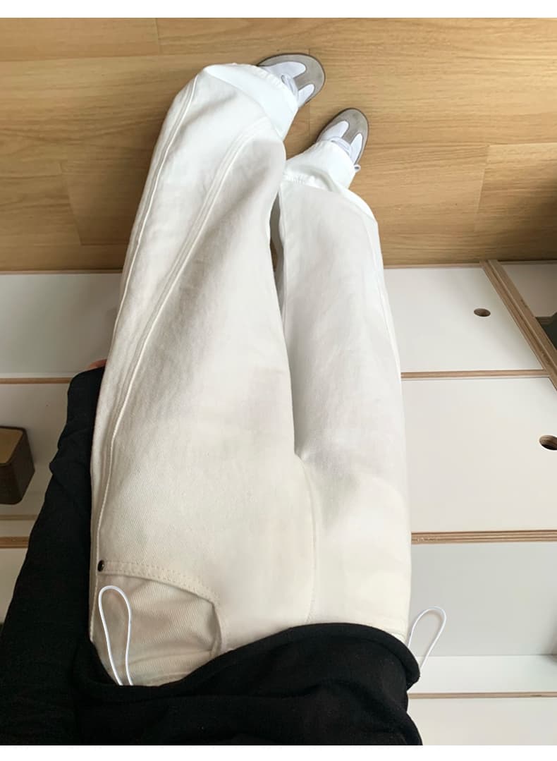 임산부 봄과 가을 펌프 로프 외출용 와이드 레그 팬츠 모통이 칼 긴 바지 스트레이트 팬츠 없음 복부 지지 임산부 바지 클래식 다용도 상세 이미지 8