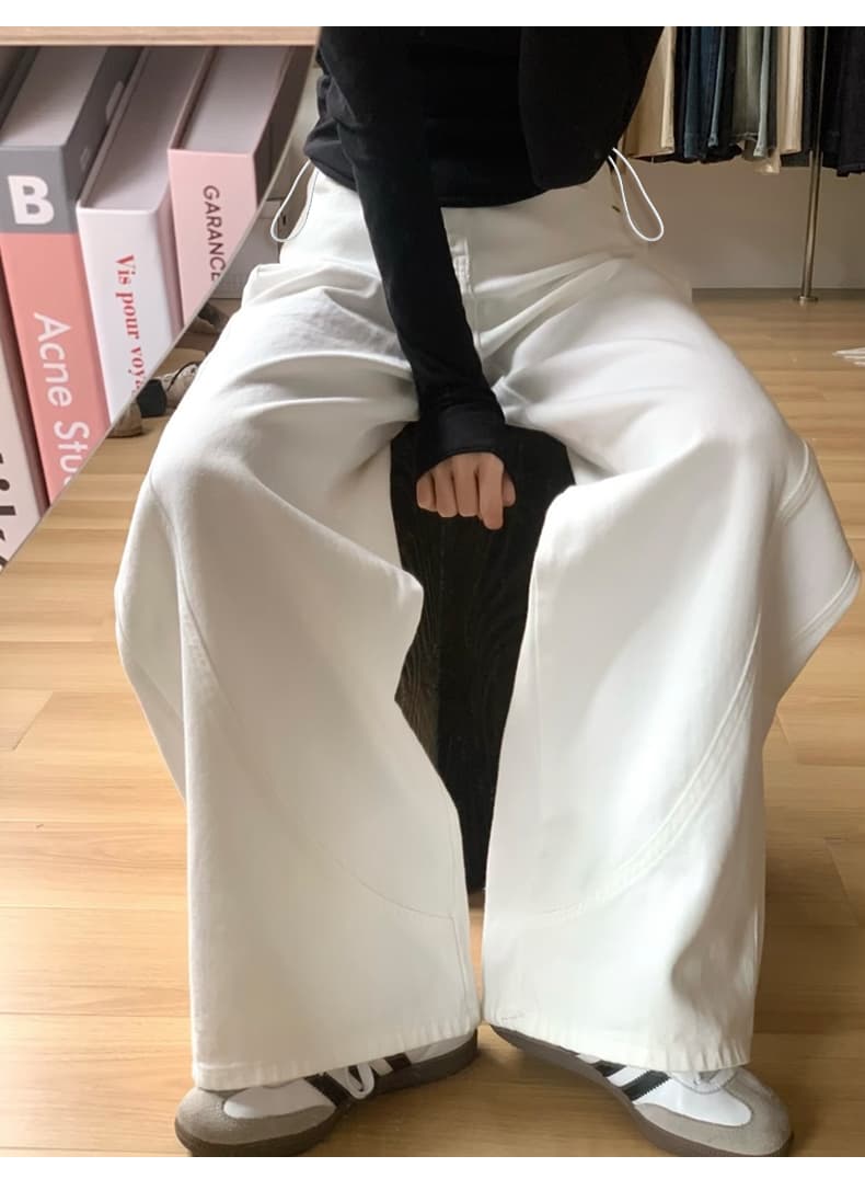임산부 봄과 가을 펌프 로프 외출용 와이드 레그 팬츠 모통이 칼 긴 바지 스트레이트 팬츠 없음 복부 지지 임산부 바지 클래식 다용도 상세 이미지 11