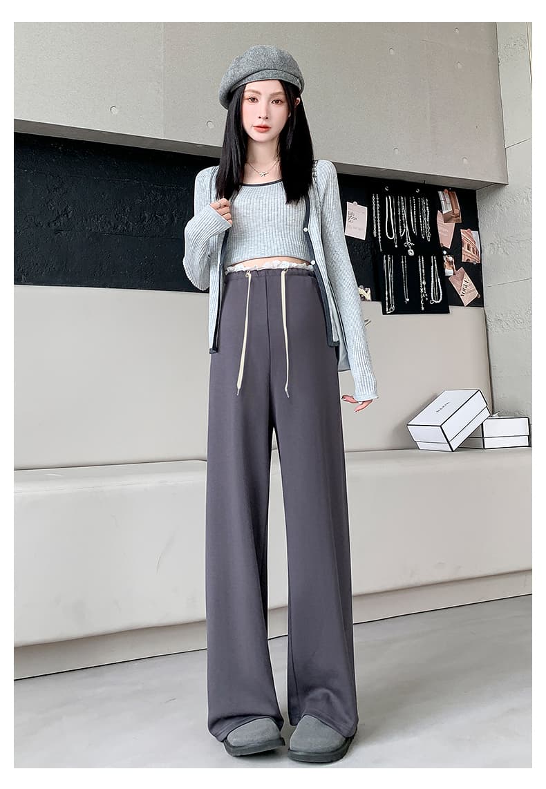 실사 품질 m-3xl 펌프 로프 도루 센스 임산부 스트레이트 팬츠 봄 가을 새로운 임산부 넓은 다리 길이 바지 상세 이미지 28