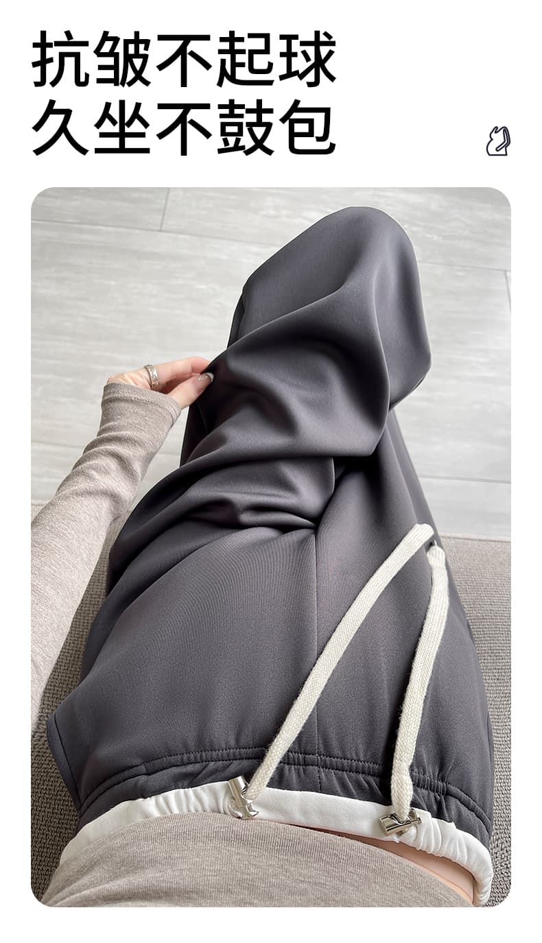 실사 품질 m-3xl 펌프 로프 테두리 임산부 스트레이트 팬츠 봄 가을 새로운 임산부 넓은 다리 길이 바지 상세 이미지 7
