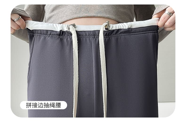 실사 품질 m-3xl 펌프 로프 테두리 임산부 스트레이트 팬츠 봄 가을 새로운 임산부 넓은 다리 길이 바지 상세 이미지 12