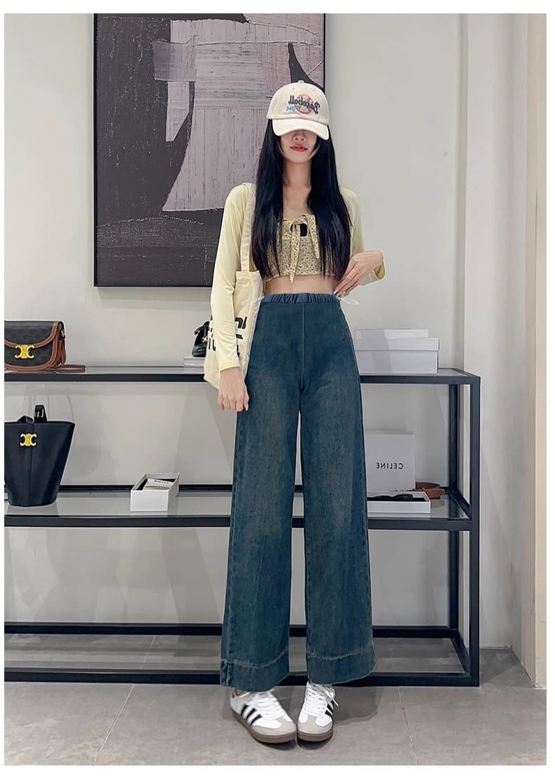 7 색 선택 사항 임산부 봄과 가을 9 포인트 측면 펌프 로프 청바지 스트레이트 팬츠 와이드 레그 팬츠 캐주얼 코디 상세 이미지 11