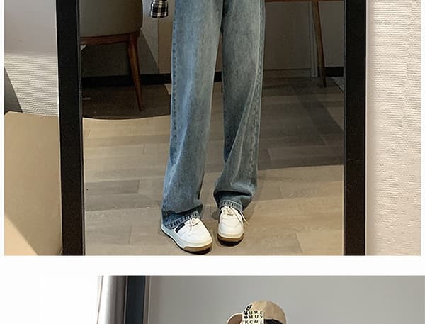 6 색 선택 사항 임산부 넓은 다리 청바지 루즈핏 봄과 가을 외출용 슬림해 보이는 도루 센스 스트레이트 바닥 청소 클래식 다용도 상세 이미지 24