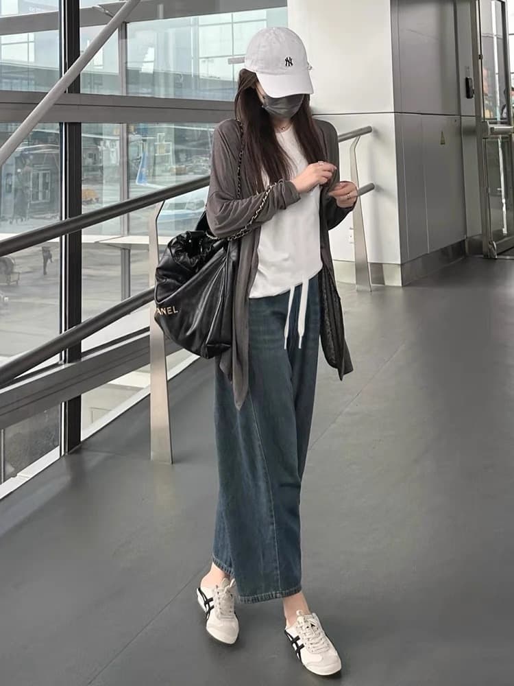임산부 청바지 9부 바지 봄 가을 있음 주머니 외출용 하렘 바지 낫 바지 루즈핏 종류 이미지 3