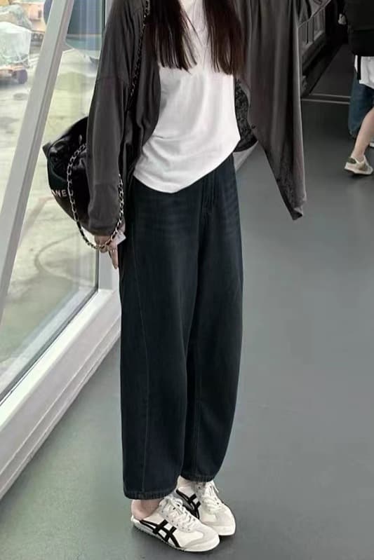 임산부 청바지 9부 바지 봄 가을 있음 주머니 외출용 하렘 바지 낫 바지 루즈핏 종류 이미지 6