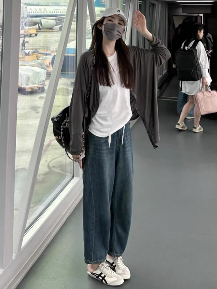 임산부 청바지 9부 바지 봄 가을 있음 주머니 외출용 하렘 바지 낫 바지 루즈핏 종류 상세 이미지 3