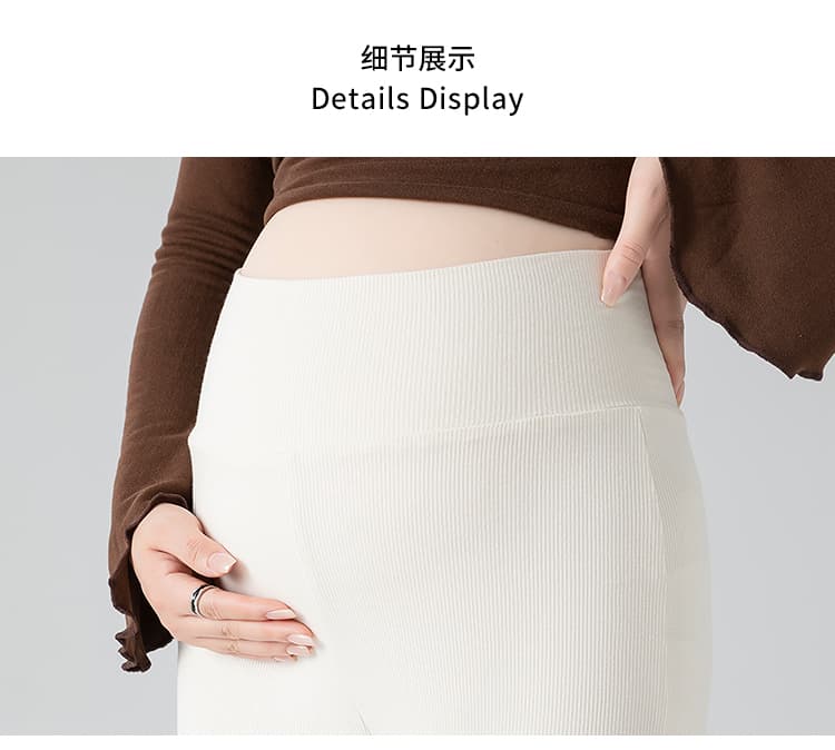 임산부 없음 복부 지지 없음 펌프 로프 임산부 바지 가을 닫기 피팅 사람들 면 나팔 바지 외출용 캐주얼 바지 상세 이미지 38