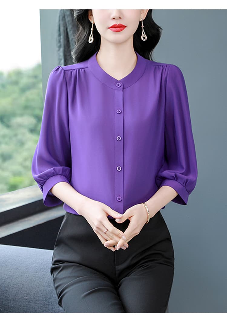 실사 2026 여름 새로운 외국 가스 7부 소매 맨위 품격 연령 감소 중간 소매 프린트 셔츠 상세 이미지 36