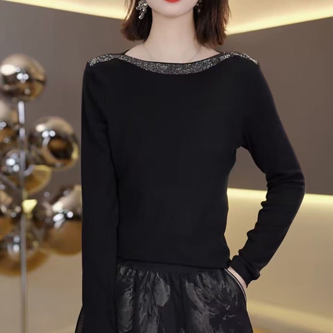 2026 이른 가을 새로운 무거운 작업 오스트리아 훈련 긴팔 티셔츠 여성 품격 슬림해 보이는 만나는 맨위 상세 이미지 4