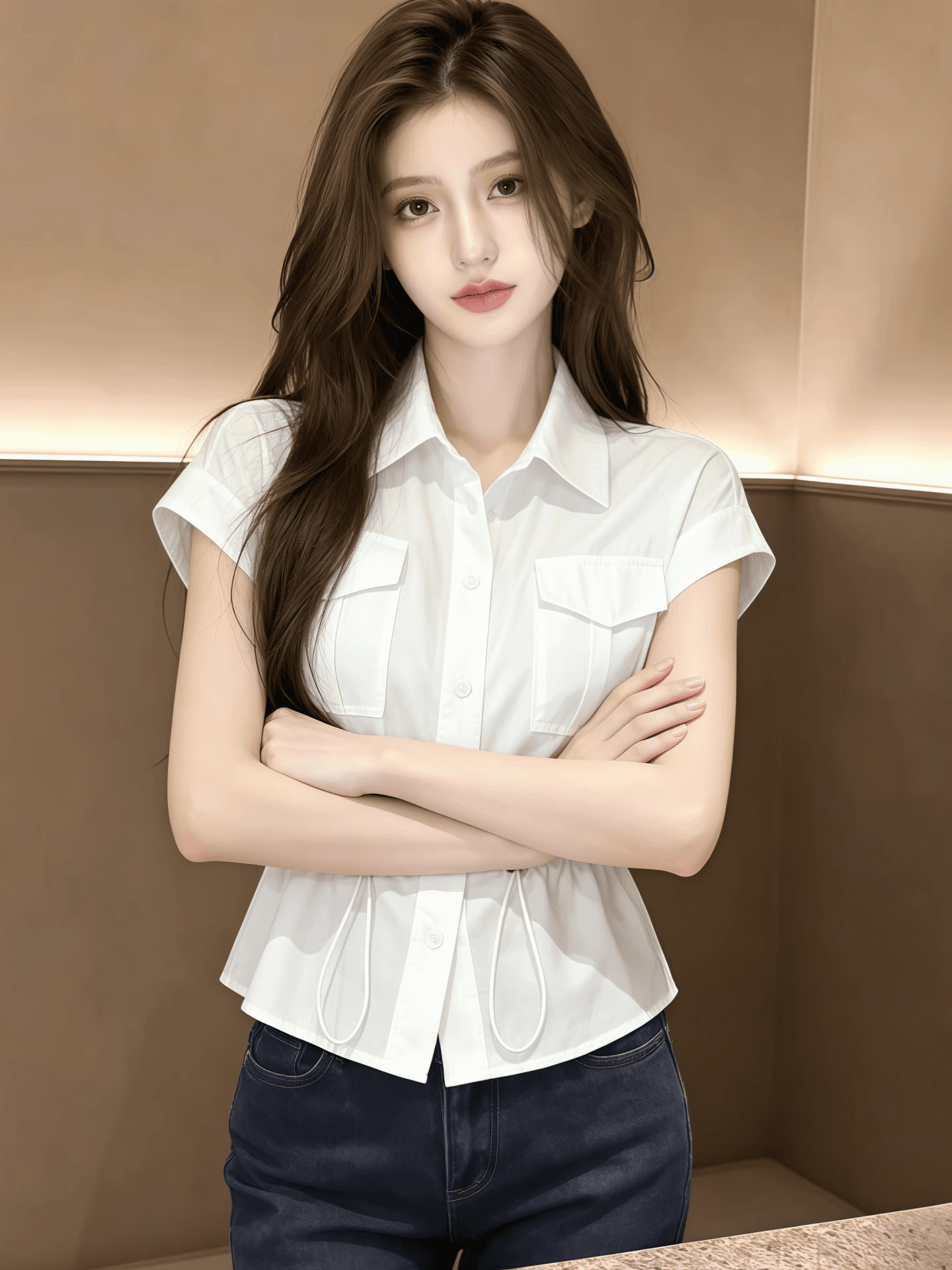 화이트 반팔 여성 셔츠 2026 새로운 여름 프랑스식 사소한 Chic 빛 럭셔리 고급 센스 펌프 로프 셔츠 맨위 이미지 4