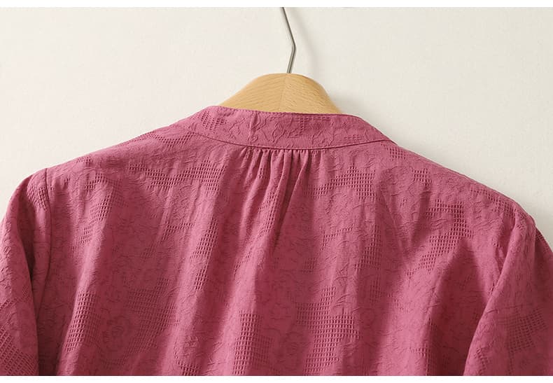 안녕하세요. 후이 엄마 여름 드레스 패션 국풍 순면 자수 티셔츠 작은 셔츠 외국 가스 중년 여성 반팔 얇은 맨위 상세 이미지 15