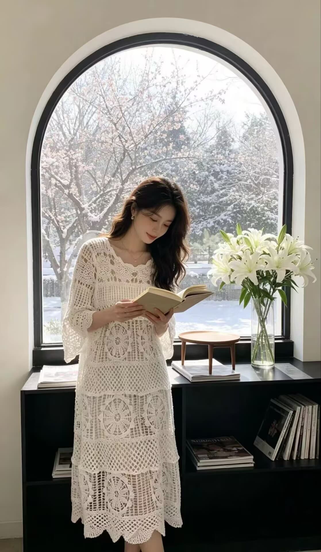 보헤미안 민족 스타일 홀로우 아웃 자수 여성 드레스 가을 2026 새로운 고급 센스 루즈핏 스택 착용 표지 치마 상세 이미지 1
