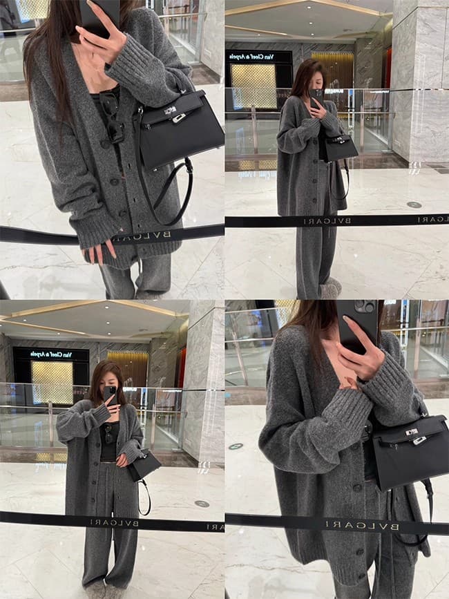 here yaya shop 반드시 입력 개인 소유 섹션 우유 플러시 수 있습니다. 기계 워시 슬림해 보이는 디스플레이 높음 스웨터 경기 바지 세트 상세 이미지 3