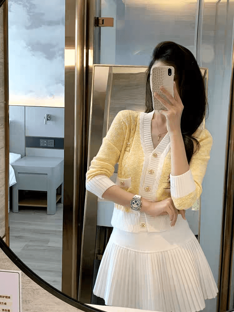 프랑스식 작은 샤넬 스타일 니트 오픈 가디건 여성 가을 새로운 슈퍼 잘 생긴 부드러운 찹쌀 쇼트 스타일 스웨터 miu 첨부 된 의류 상세 이미지 4