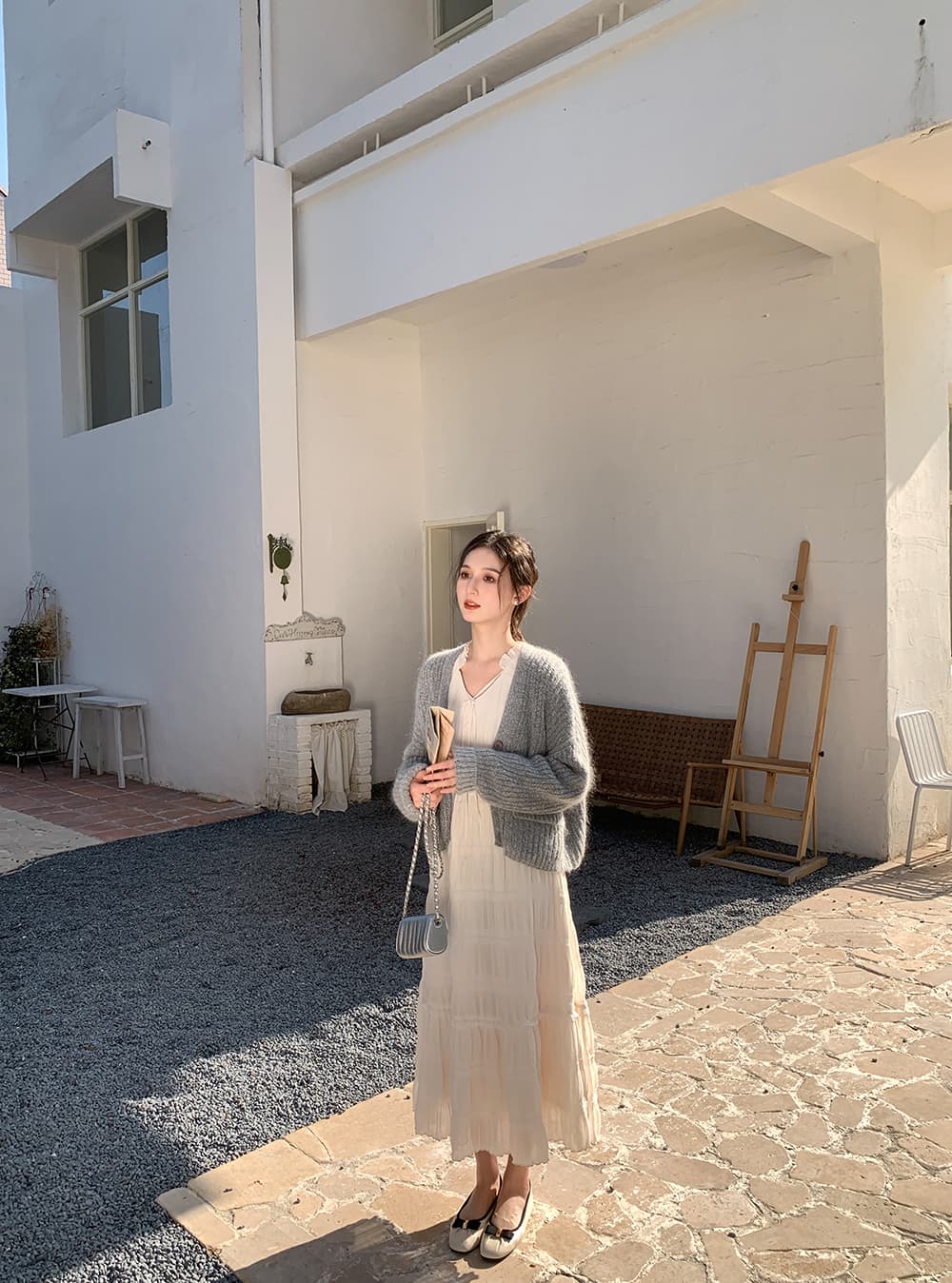한 부서 가을 겨울 소녀 두꺼운 2026 쇼트 스타일 싱글 줄 버튼 니트 오픈 가디건 루즈핏 느긋한 바람 스웨터 코트 단색 상세 이미지 32