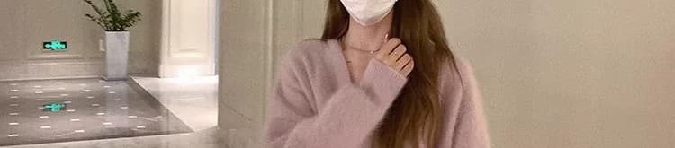 연령 감소 분말 2026 새로운 여성 코트 긴 머리 밍크 플리스 오픈 가디건 두꺼운 루즈핏 중간 길이 느긋한 바람 fall 울 스웨터 상세 이미지 3