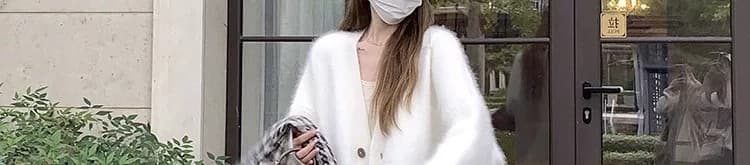 연령 감소 분말 2026 새로운 여성 코트 긴 머리 밍크 플리스 오픈 가디건 두꺼운 루즈핏 중간 길이 느긋한 바람 fall 울 스웨터 상세 이미지 87